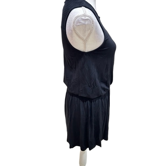 Soft Joie black smocked sleeveless drop waist jersey mini dress size small - Picture 6 of 9